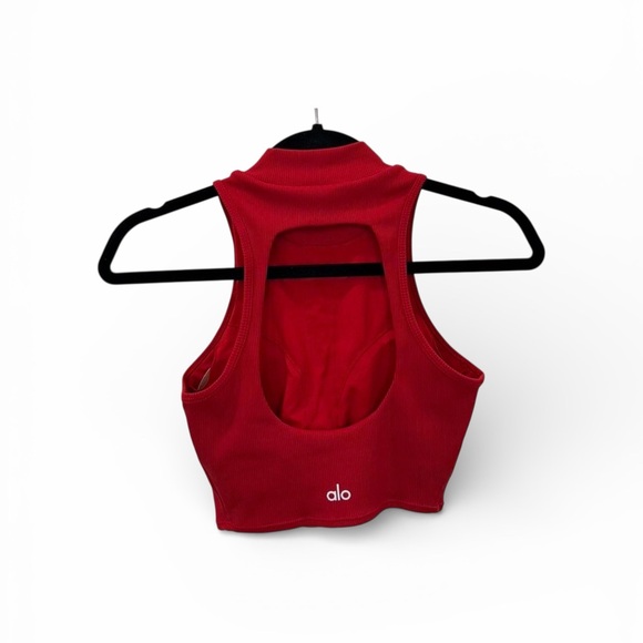 ALO Yoga Red Mock Neck Crop Top Wore it once. Small - Picture 3 of 7